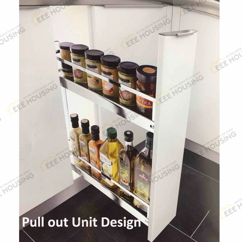 Durable Popular PVC Membrane Safe and Comfortable Wood Grain Mix White High Glossy Kitchen Cabinets