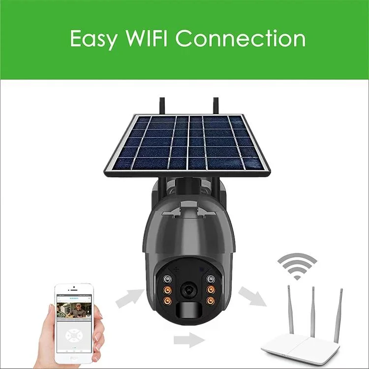 Visão nocturna vigilância HD Wireless PTZ Wireless para exterior CCTV de segurança Rede Câmara Solar