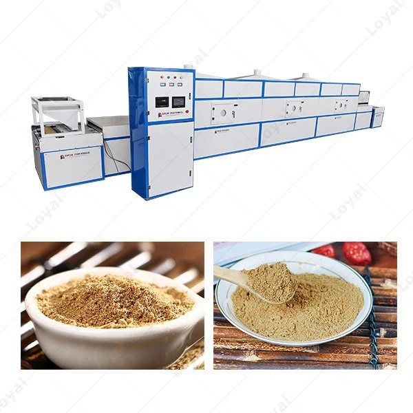 Máquina de secado de banda industrial Harina de cereales Horno de microondas equipos de esterilización