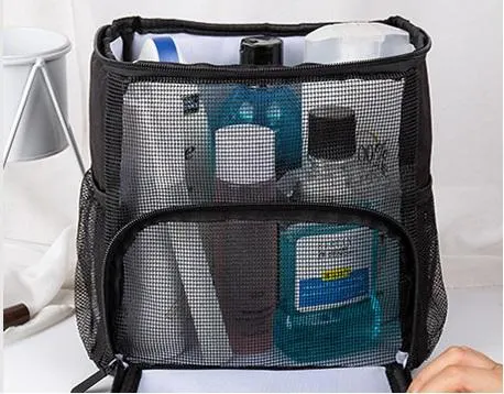 Portable noire à séchage rapide pendaison sac Mesh de l'Organiseur de douche douche douche Caddy