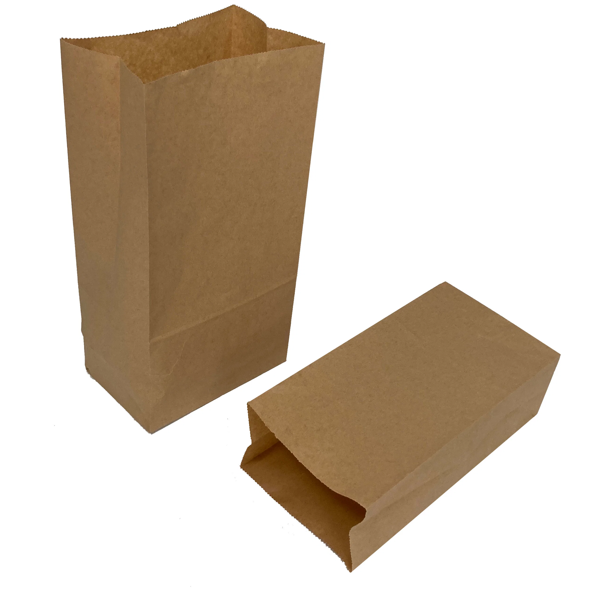 Custom Logo Printed Kraft Paper Reusable Flat Bottom Takeway Food Bread Paper Bag Without Handle