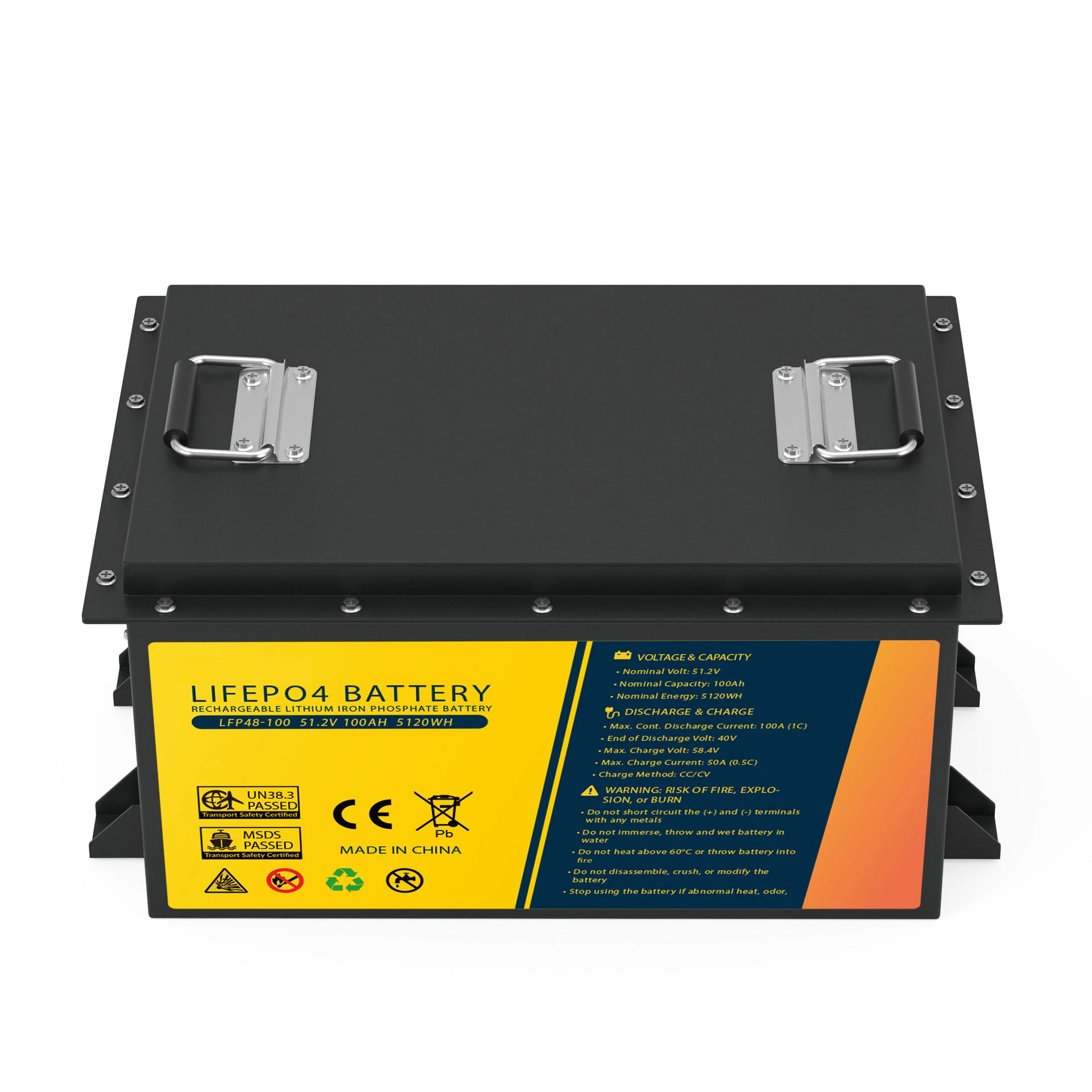 Personalisierbare tragbare Lithium-Ionen-Tragetasche 12V 24V 36V 50Ah Marine Batterie wasserdicht für Golfwagen Batterie 48V