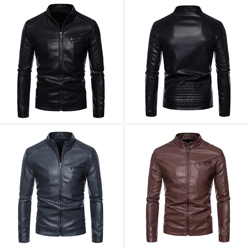 European and American Leather Jacket Motorcycle Slim Men's Wear