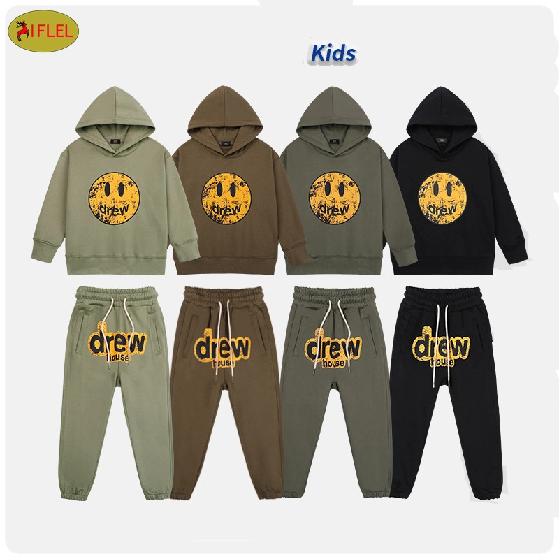 Kids Fall Clothing 2023 Kids Clothes Designer Clothes Luxury Printing Joggers Sweatpants Unisex Hoodie Set Children Clothes