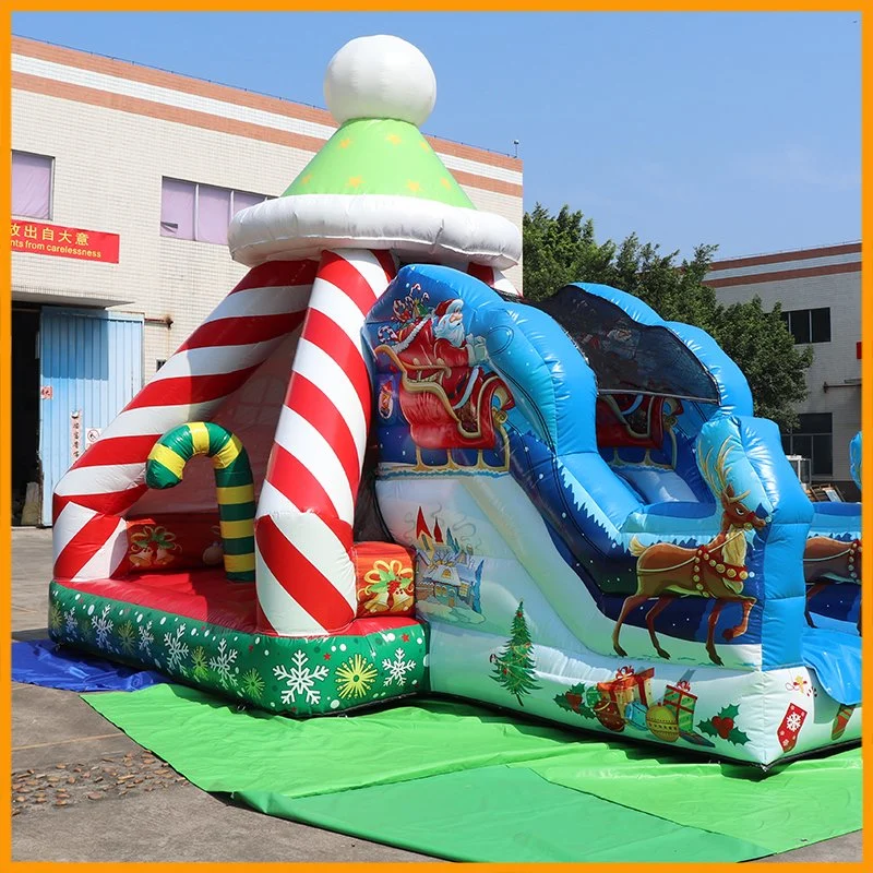 Aoqi Customized Inflatable Christmas House with Slide