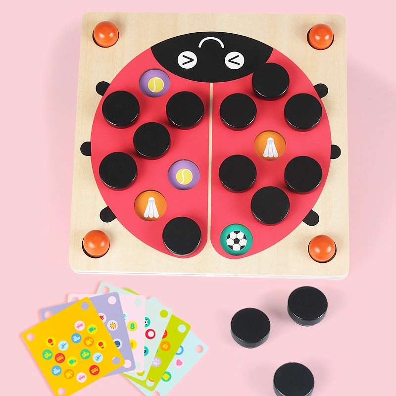 A principios de la educación Montessori juguete de madera juego de tablero de ajedrez de la memoria