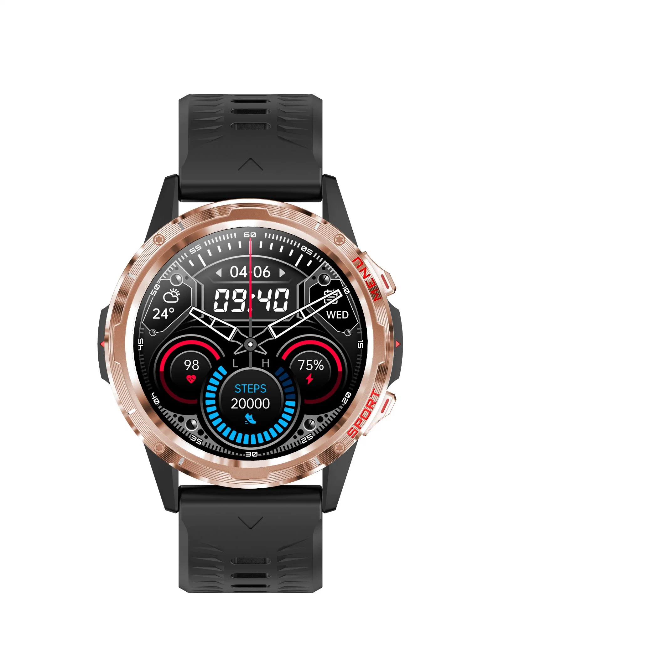 Fashion Style d'affaires haut de gamme Bt appel Smart Montre sport avec taux de coeur en santé Moniteur de pression sanguine H500