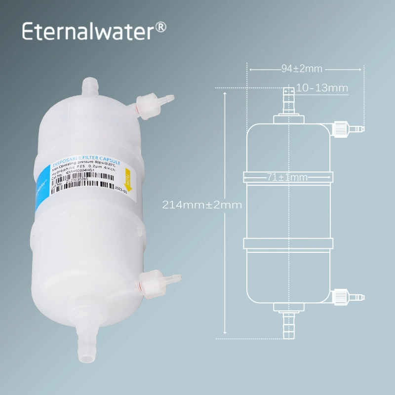 المستحضرات الصيدلانية البيولوجية تعقيم فلاتر الكبسولة مع ترشيح المنتجات المتوسطة من 2/4''