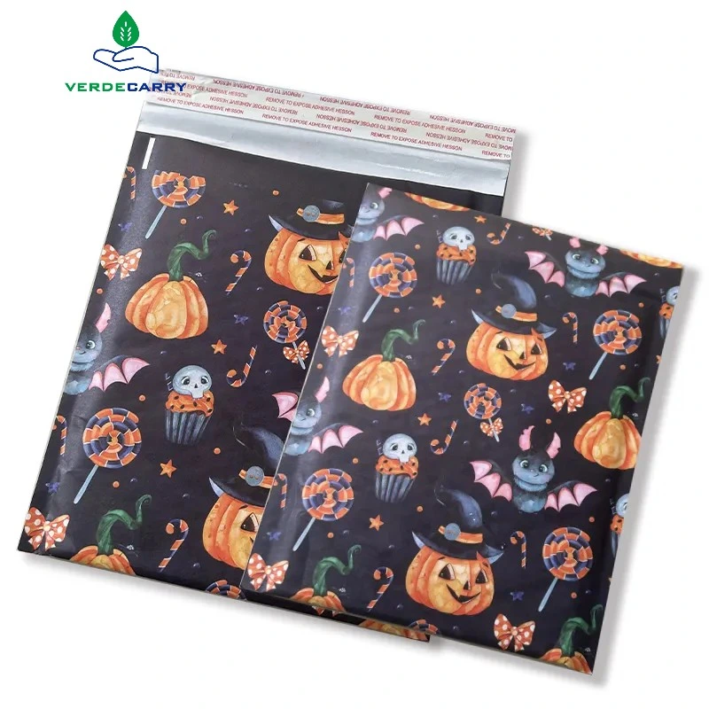 Wholesale Custom Printing Halloween Wrapping Courrier Bags Composite Eco-Friendly Express Shipping Mailers Brown Craft Kraft