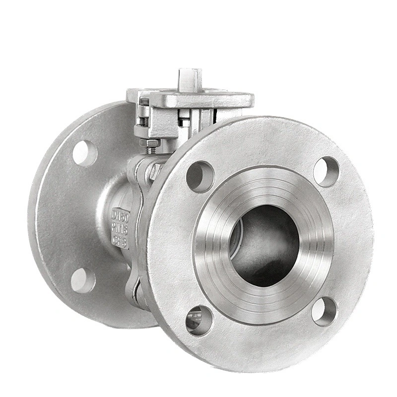 Investment Casting Building Material DIN Three Way Industrial Flange Floating Ball Valve with Mounted Pad Wcb/SS304/SS316