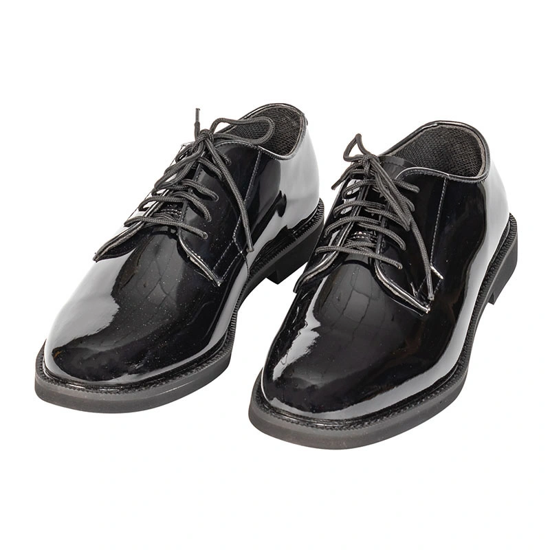 Schwarz glänzende Schuhe PU-Leder Schuhe Büroschuhe für Armee