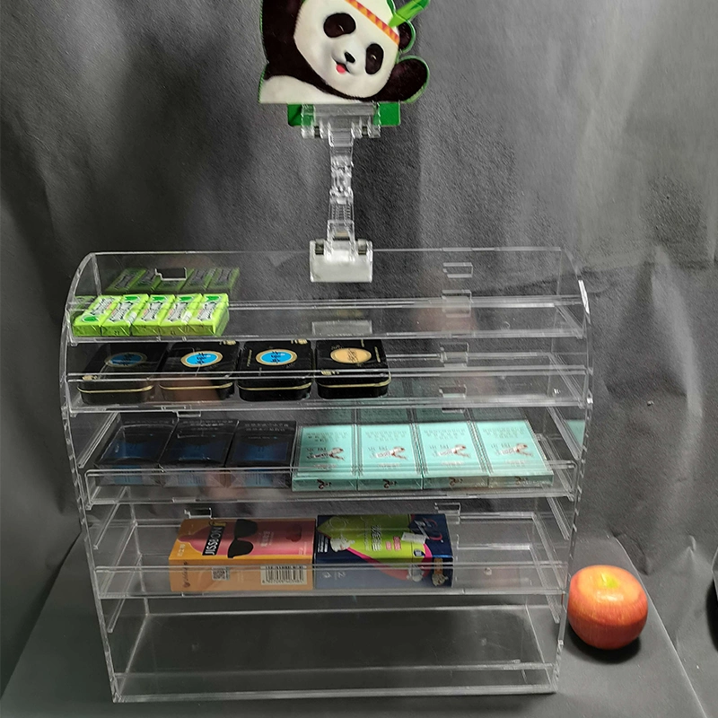 Retail Transparent Step Counter Display Rack for Condom Candy Box Chewing Gum