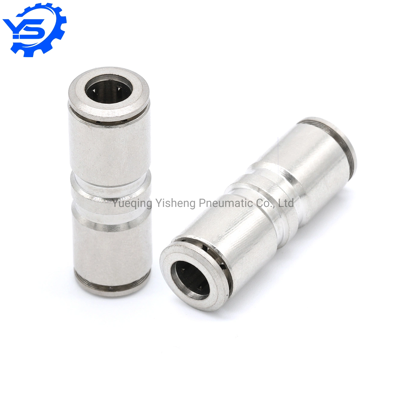 PU Series Metall Fitting Brass Material with Nickel Plating Pneumatic Air Tube Fitting One Touch Push in Hose Pneumatic Fittings PU4/6/8/10/12