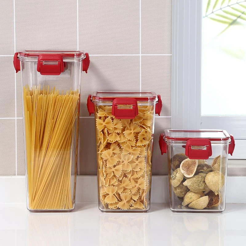 3 Pack Vacuum Food Fresh Storage Box with Lock Cover BPA Free Leak Proof Clear Plastic Airtight Food Container