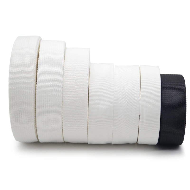 White Nylon Matt Webbing for Outdoor Camouflage Clothing Belt Backpack Design