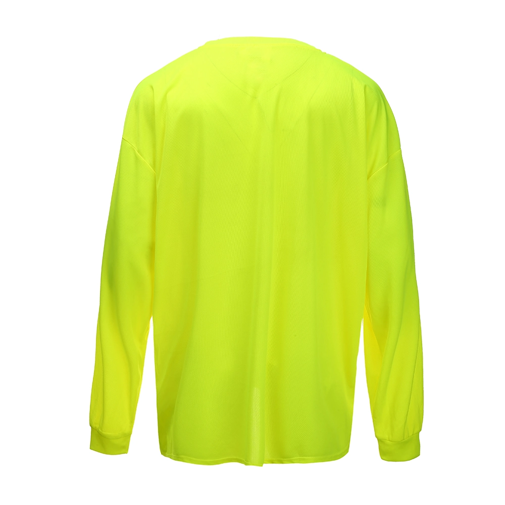 Sport Dry Fit Work Wear Shirts Hi Vis Safety Green Long Sleeve Shirt for Men