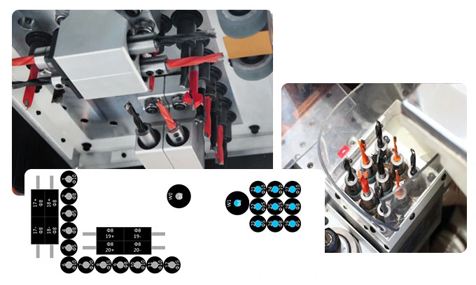 Huahua Skh-612h de la Carpintería de madera CNC Automática de seis lados de la máquina de perforación CNC Máquina de mandrinado de madera muebles para el panel