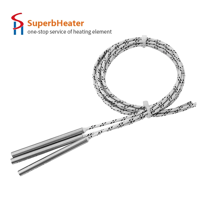 Swaged in Lead Type Single-Head Electric Cartridge Heater Heating Element Glass Fiber Braided Mesh Tube