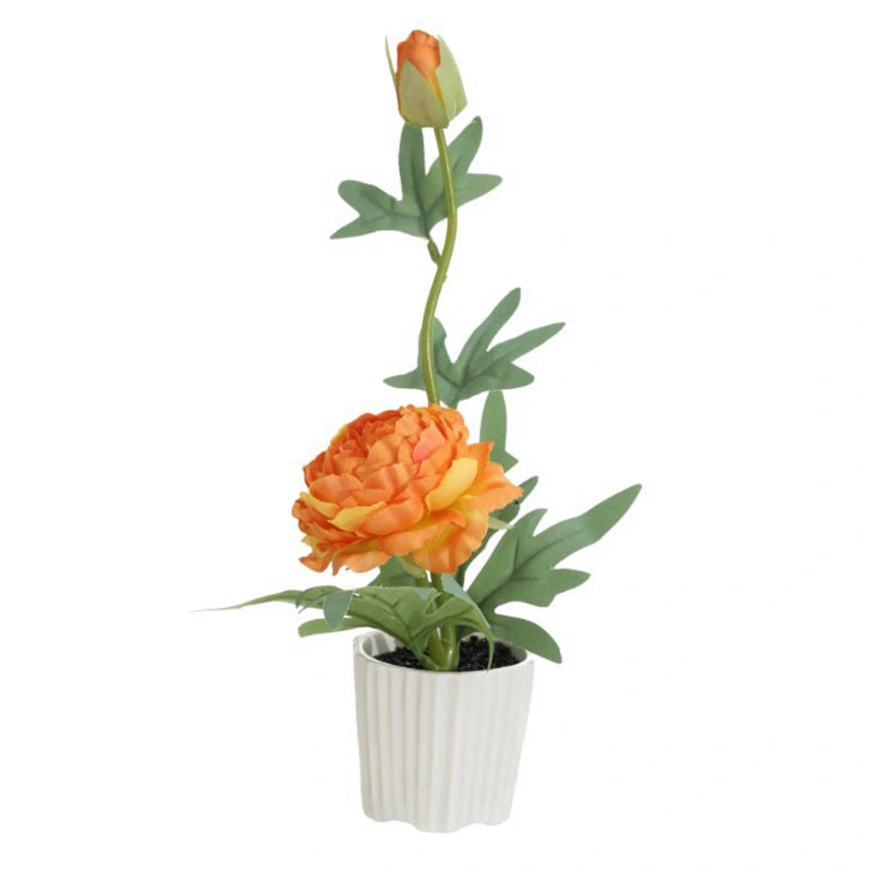 Indoor Decorative 2 Heads Peony Flowers Artificial Flowers in Pot