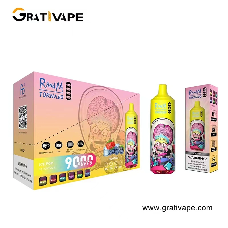 20 Flavors Disposable/Chargeable Vapes Original Factory Direct Kit Original Randm Vapor Pen 9000 Puffs Tornado