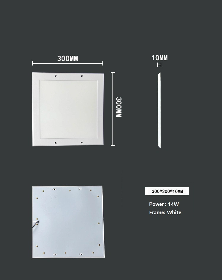 Hecho en China 30*30,30*60,30*90,60*60,30*120 Luminaria de limpieza de panel LED Edgelit Lámpara de accesorio purificado para oficina, escuela, hospital, sala limpia y planta libre de polvo