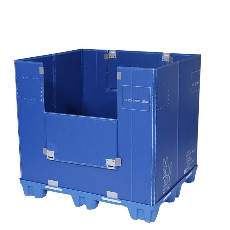 Easy-Folding Customized Sturdy Plastic Pallet Container Industrial Use