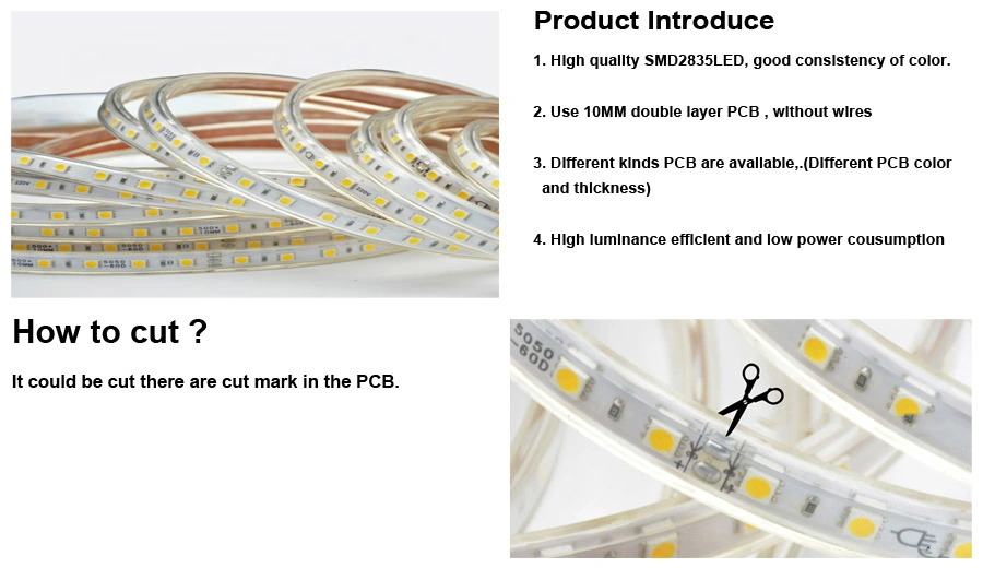 2835 5050 60/120/240 LED Meter White Color RGB Waterproof Strip Light LED