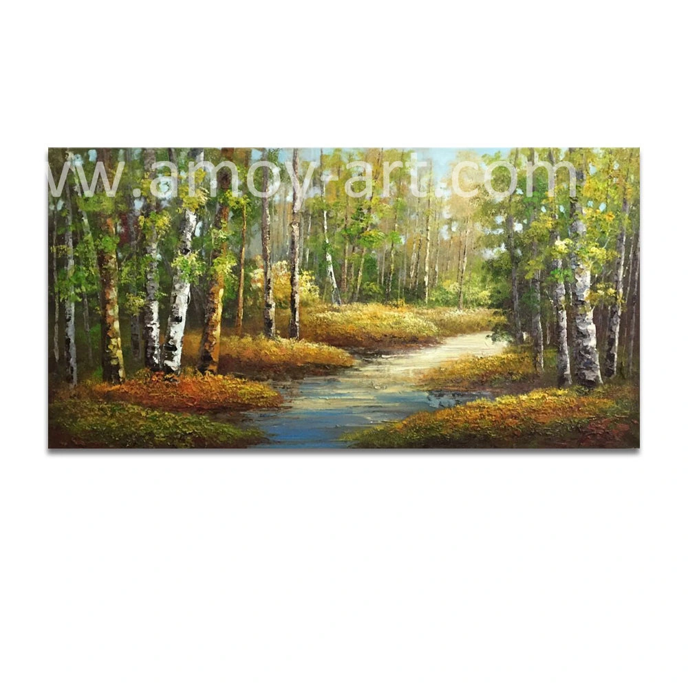 Birch Tree Oil Paintings on Canvas for Home Decor