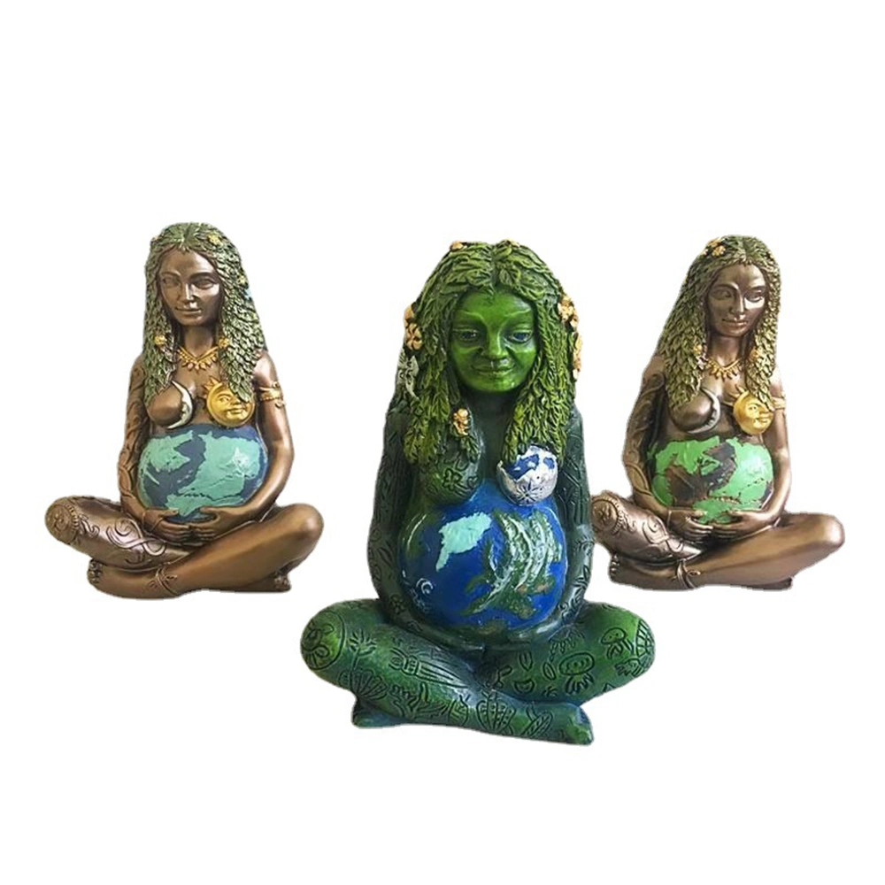 Millennial Gaia Statue, Ghia Mother Earth Sculpture, Resin Figurine Art for Home and Garden Decoration