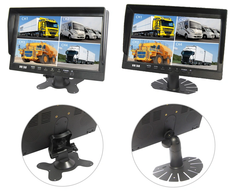 Monitor dividido cuádruple 4'' AHD 10 con DVR horizontal/vertical Rearview Monitor