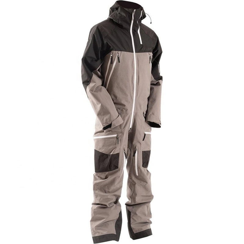 Custom Logo Windproof Waterproof Hooded One Piece Pant and Jacket Sports Snowboarding Winter Snowsuit Ski Suit
