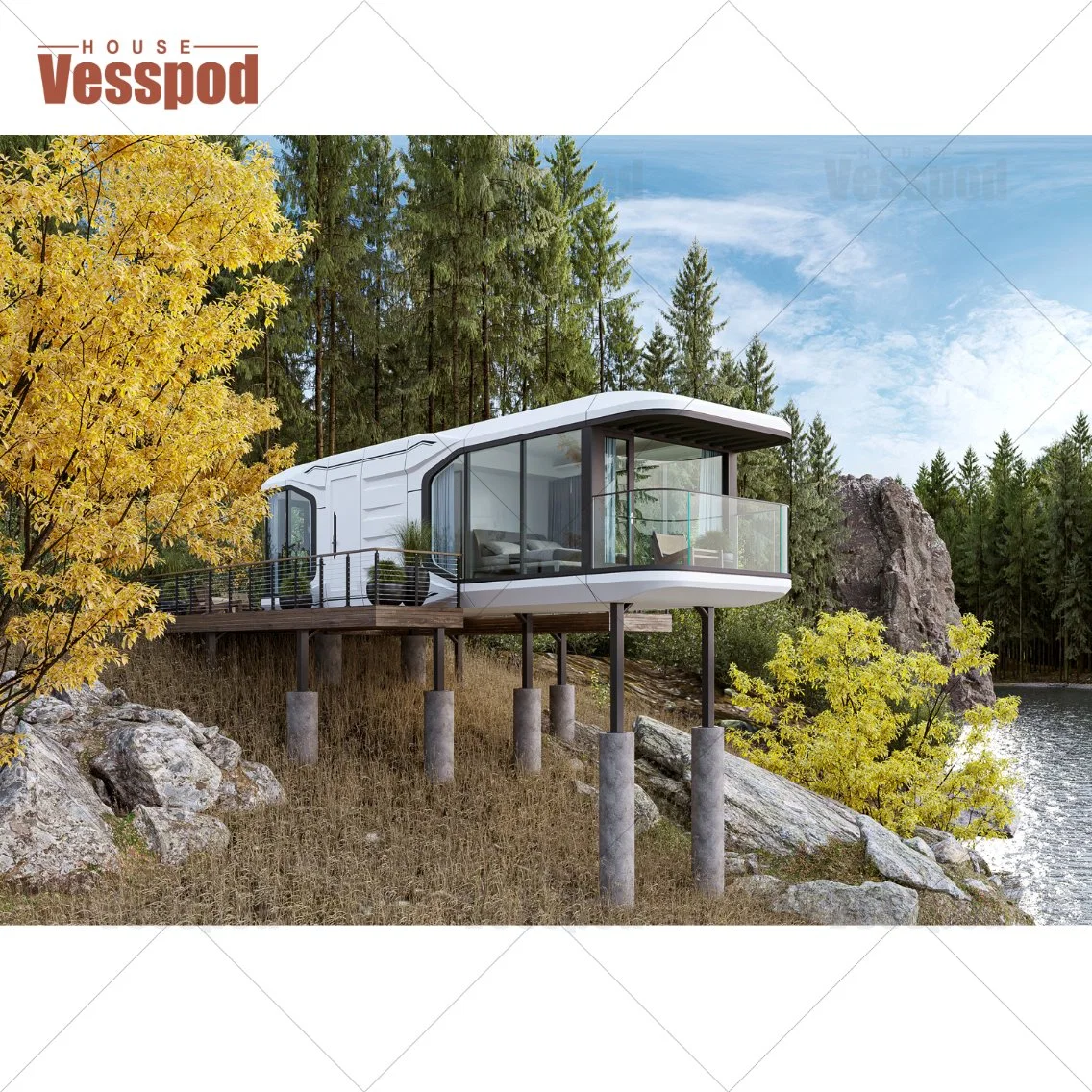 Anpassung Häuser Glamping Pod Office Pod Nevada Modular Portable Luxus Vorgefertigtes Haus 20ft 40ft Schlafpod Kapsel Haus