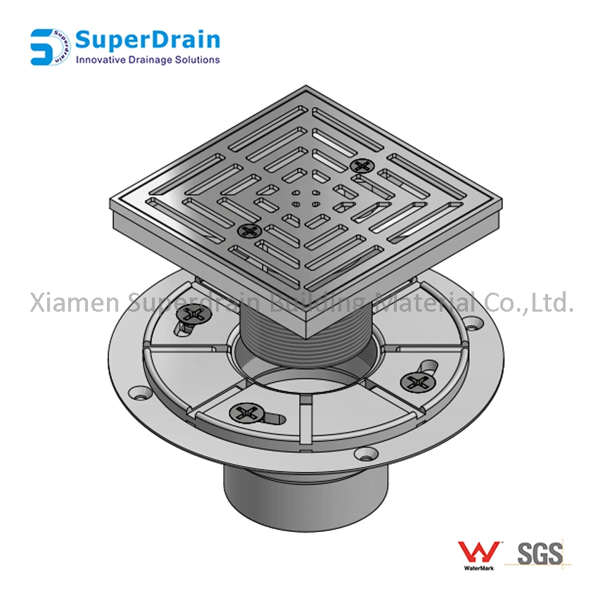 China Supplier ABS Black Shower Drain Vertical Flange Base