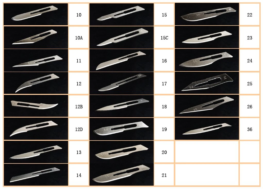 Disposable Carbon Stainless Steel Scalpel Surgical Blade with Without Handle FDA