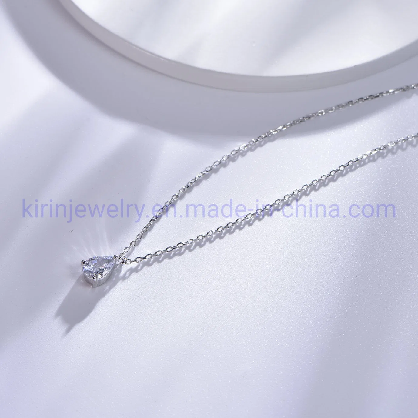 Pear CZ Rhinestone Silver Chain Lab Diamond Pendant 925 Silver Custom Hip Hop Moissanite Diamond Pendant