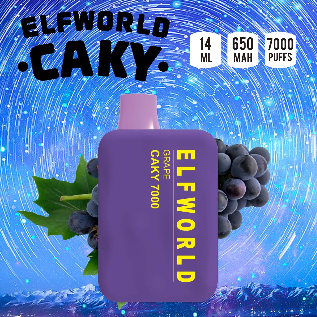 Испания Горячие продажи одноразовая E сигарета Elfworld Caky 7000 Puff Wape