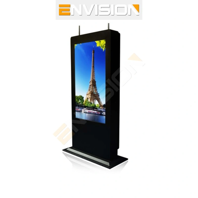 Fábrica OEM 4K HD Waterproof Suelo de exterior señalización digital de pie Pantalla de publicidad LCD de 43-75 pulgadas de Kiosk Totem