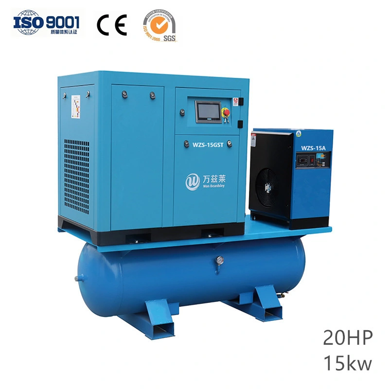 Factory Wholesale/Supplier Price of 8/10/13/16bar Compact Combined All in One Electric Tank Mounted Portable Pm VSD Screw Air Compressor for Industrial Laser Cutting CE