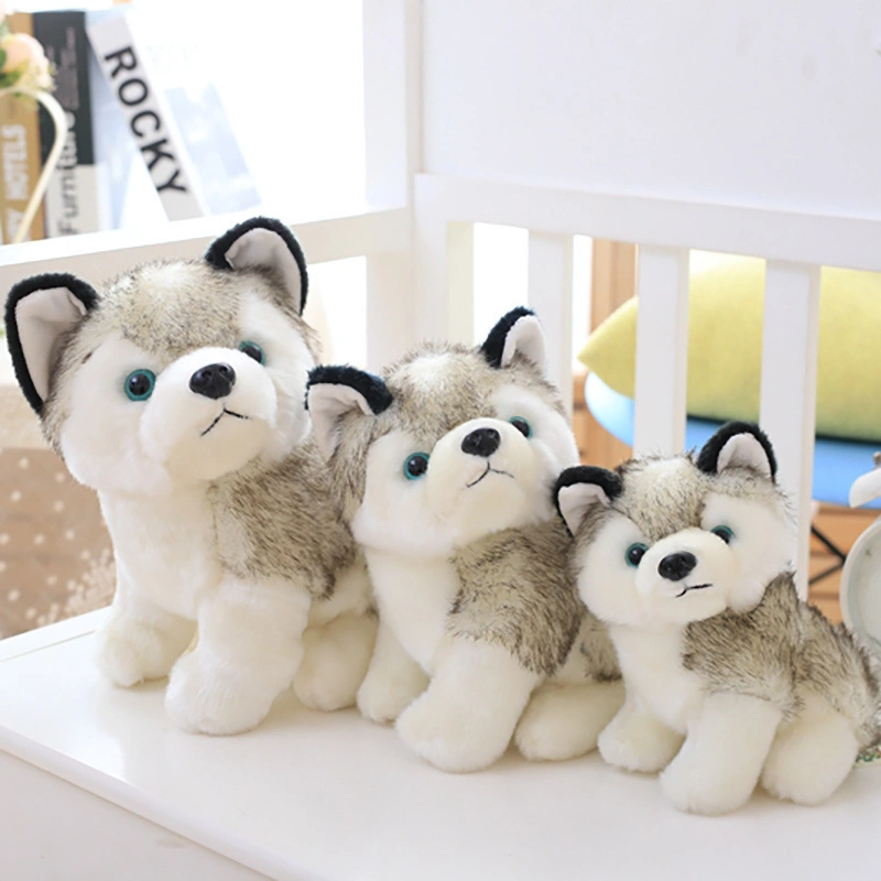 25 à 50 cm farcies Peluches Bébé doux jouet en peluche portant Bell chien Husky