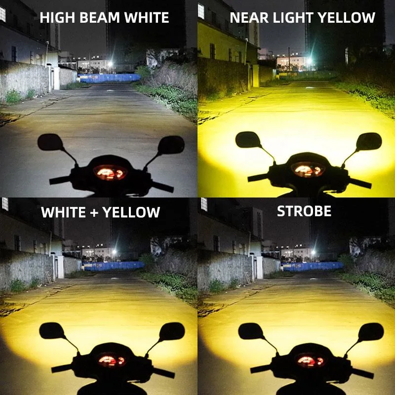 12-85V Motorcycle Headlight LED Lamp Waterproof Electric Vehicle Headlamp Fog Light Projector Lens Spotlight Dual Color