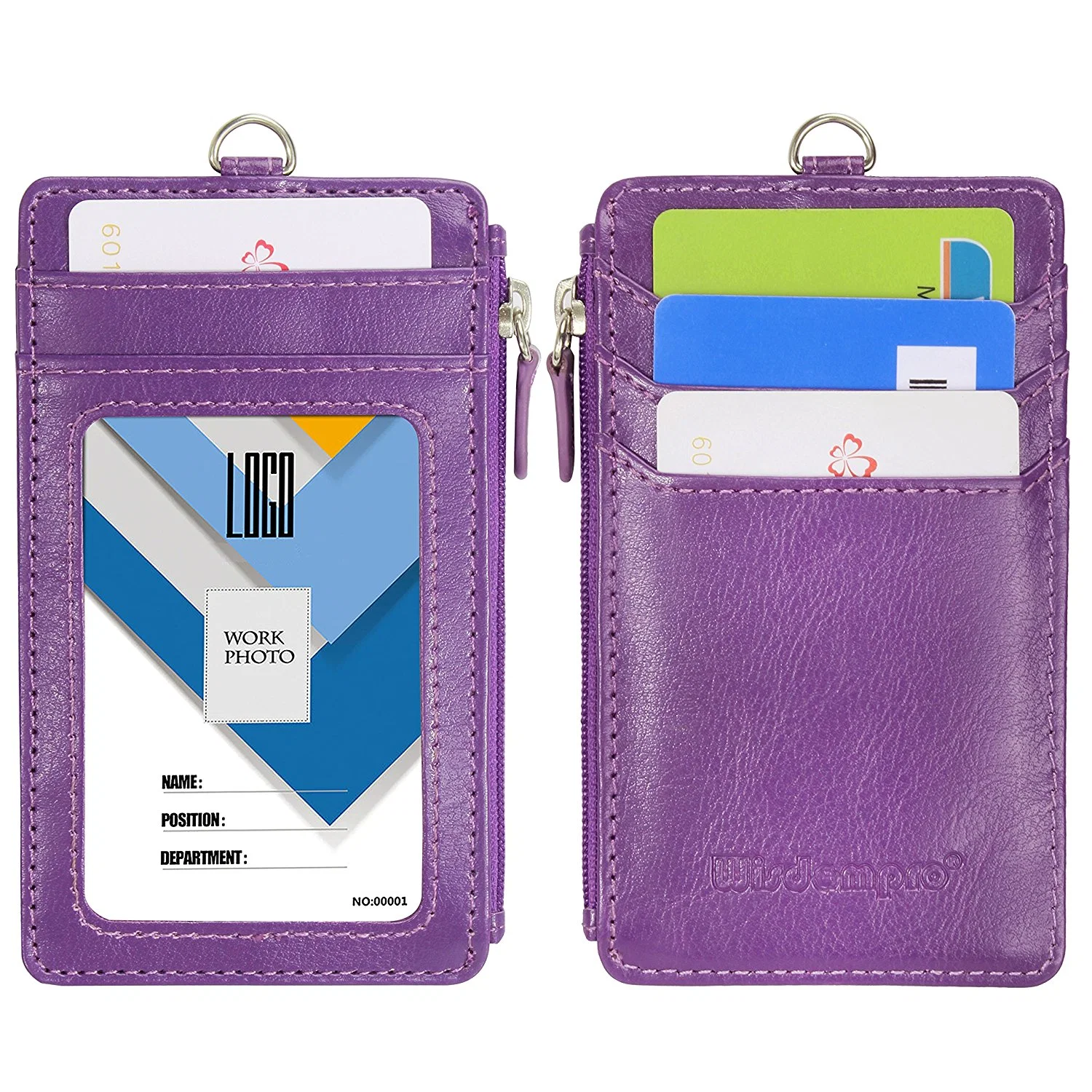 Soft PVC ID Badge Holder with Zip Pocket