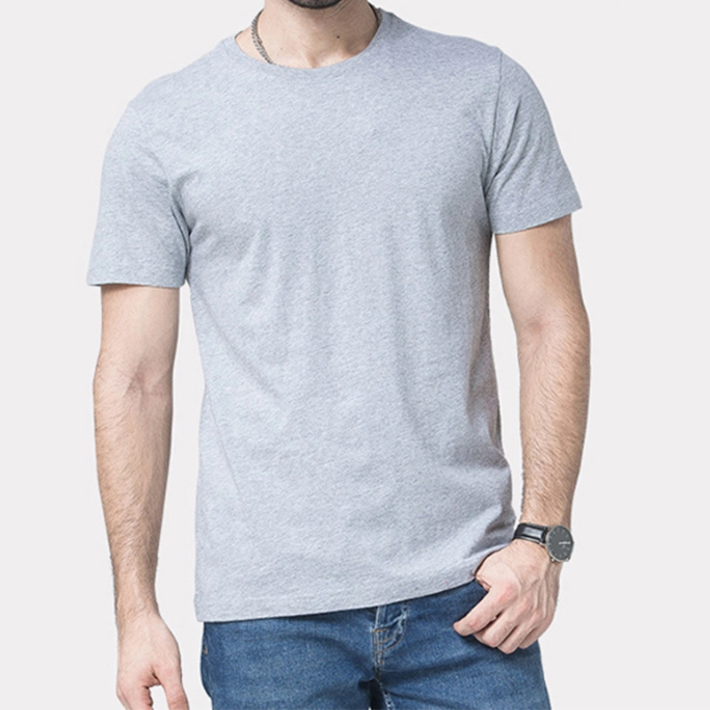 T-shirt 100% algodão Slim Fit para homem, branco simples casual Camisa de algodão de tamanho grande estampada personalizada para homem