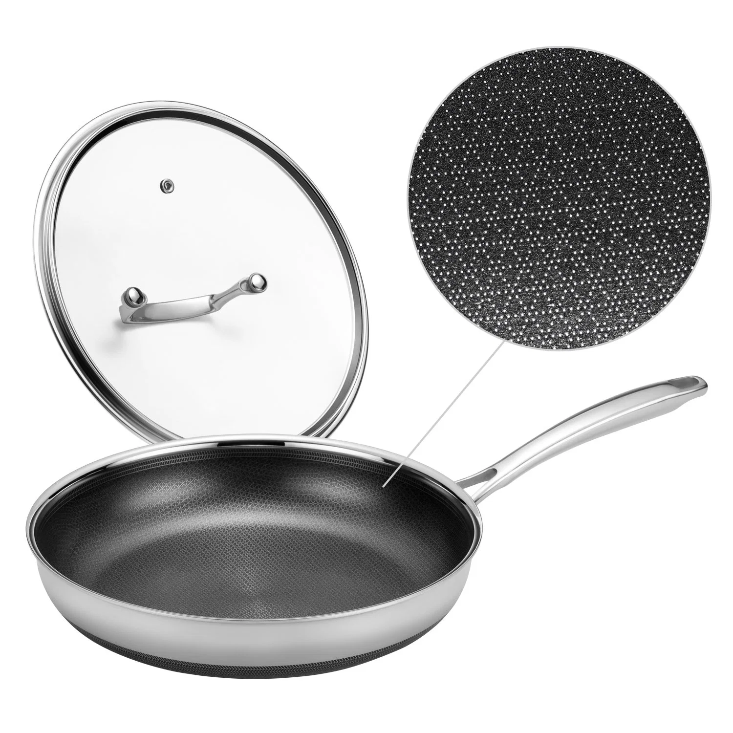 Best Seller 3pcs Non-Stick revestimiento de acero inoxidable Sartén Pot Set utensilios de cocina