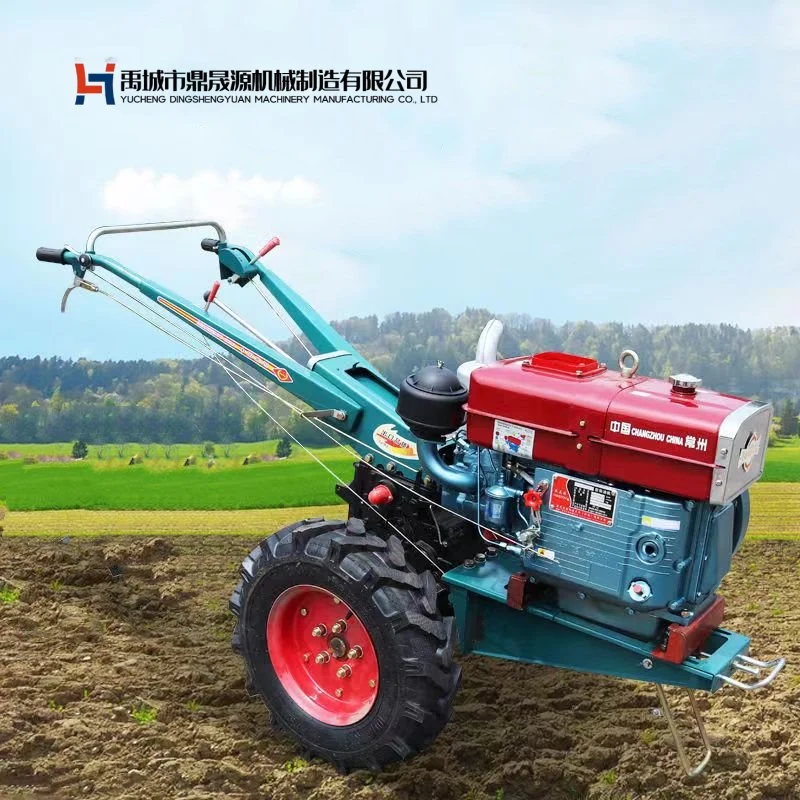 Chinese Small Farm Walking-Tractor-15HP Diesel Engine Hand Walk Behind Walking Tractor Two Wheel Tractor Agricultural