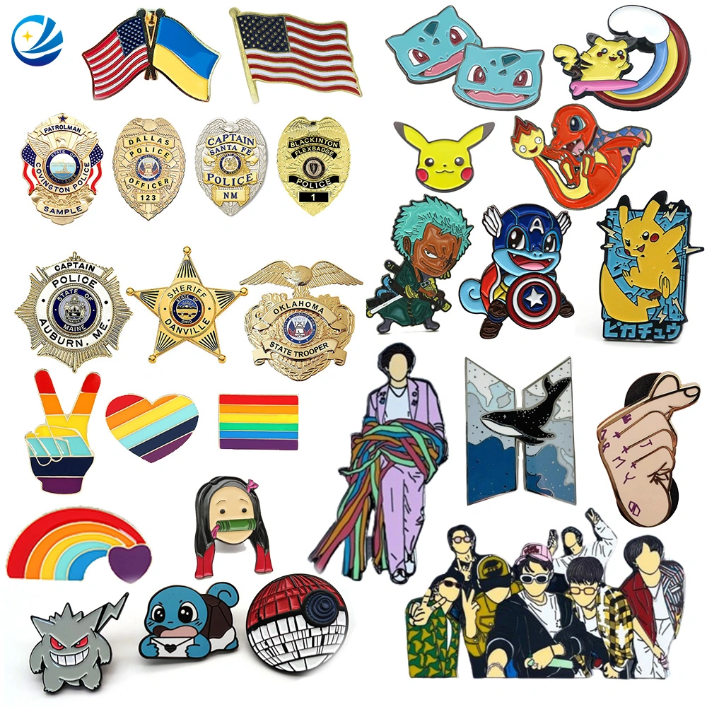 Wholesale/Supplier Bulk Soft Hard Enamel Pin Manufacturer Souvenir Promotional Gift Sneaker Metal Pin Badge Horror Gold Kpop Cat Cute Pokemon Pins Anime Custom Lapel Pin