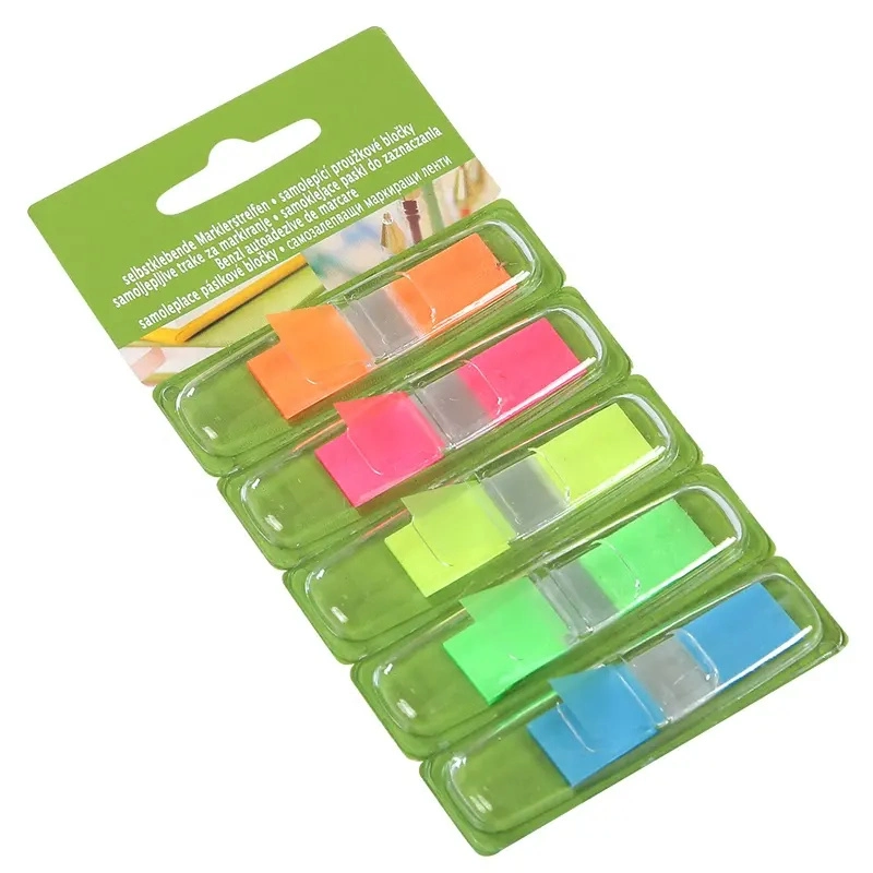 Wholesale School Supplies Green Custom Index Rainbow Plastic Transparent Pet Sticky Notes Pad Static