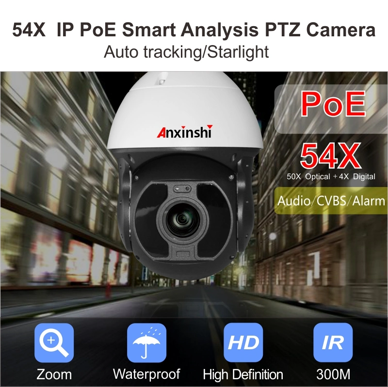 50X Starlight IP Poe Smart Auto análisis de seguimiento de la cámara PTZ