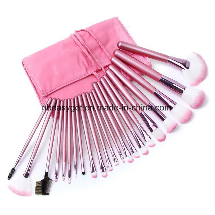 22pcs Set Pinceles maquillaje cosmético profesional Tool Kit de accesorios de colección Bb Cream Eyeshadow corrector de polvo de la Fundación de labios cara con funda Rosa Esg10495