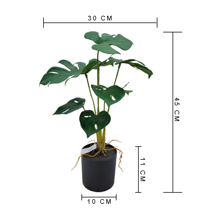 Plantas artificiais 8-cabeça tamanho pequeno planta artificial Monstera Bonsai Monstera Planta