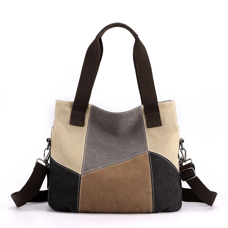 Customised Canvas Tote Bag Leather Handbag for Cheap Price